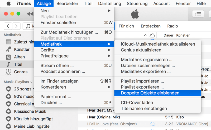 iTunes doppelte Titel löschen Freeware